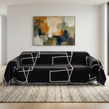 Black Geometry Couch Cover