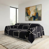 Black Geometry Couch Cover