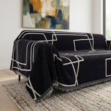 Black Geometry Couch Cover