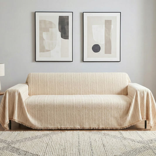 Cream Chevron Couch Cover