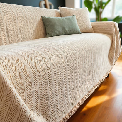Cream Chevron Couch Cover