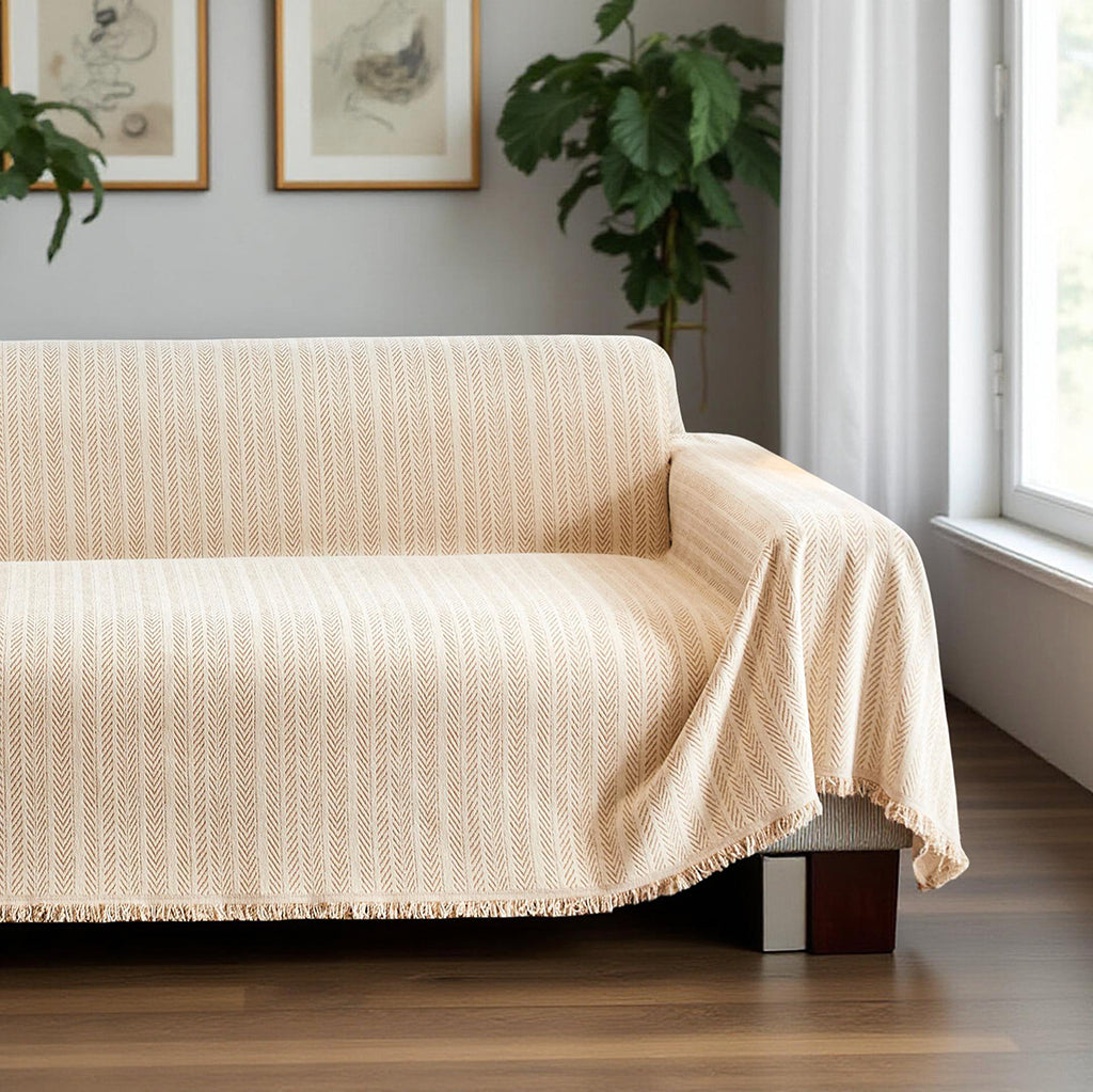 Cream Chevron Couch Cover